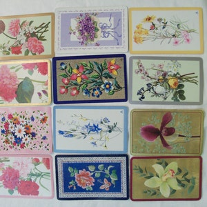 12 Flower Playing cards, Playing cards, Playing Cards Swap, Playing Cards Lot, Vintage playing cards