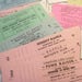 16 Raffle Tickets, Vintage Raffle tickets, Vintage Ephemera, Mixed media, Paper Supplies