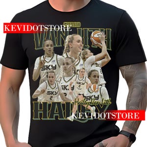 Camiseta de jugador de baloncesto Hailey Van Lith, estilo bootleg, diseño vintage 2025