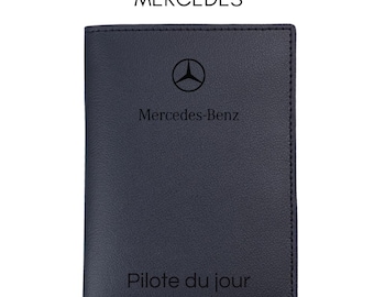 Personalized Mercedes Vehicle Registration Document Holder, polyurethane (vegan), 24-hour Car Gift
