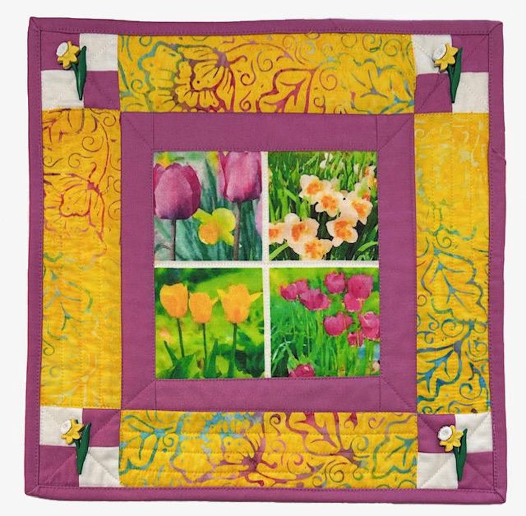 Kit - 12” Spring Flowers Mini Quilt. Includes Everything but the Thread ...