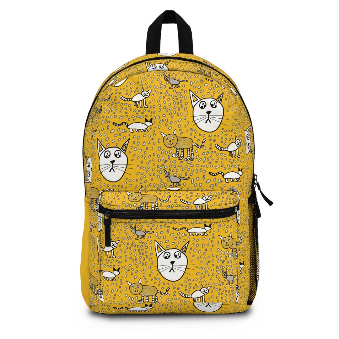 Cat Print Backpack: Personalized Kids Art Backpack - Etsy