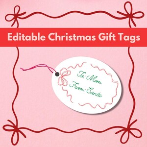 Bearbeitbare Weihnachtsgeschenkanhänger