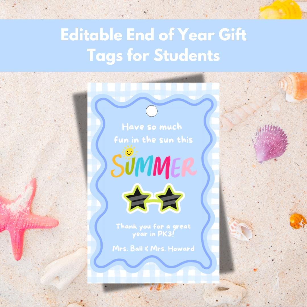 Editable End of Year Gift Tag for Students – Canva Template - Etsy
