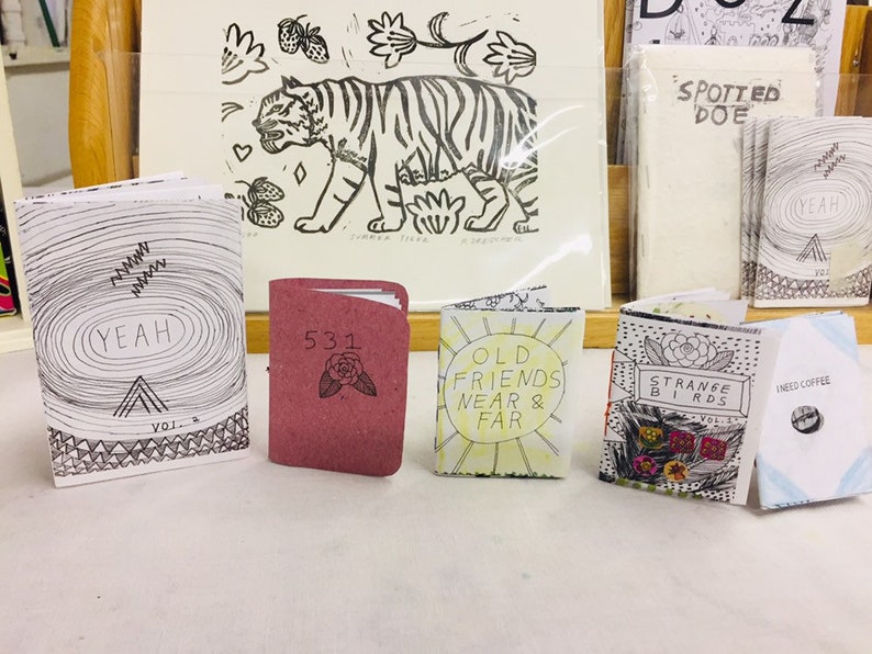 Zine Set Of 5 Mini Zines Illustrated Art Zines by Blah Blah Etsy