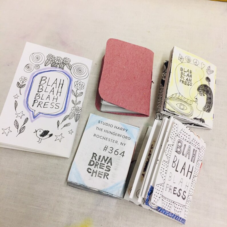 Zine Set Of 5 Mini Zines Illustrated Art Zines by Blah Blah Etsy