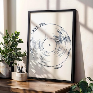 I Hope You Dance Wall Art,  Vinyl Record Print, Minimalist Print, Aesthetic Wall Art, Digital Wall Art