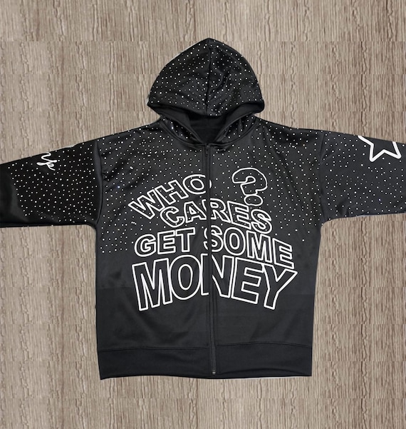 Mens Rhinestone Graphic Hoodie: Zip up Streetwear Jacket - Etsy