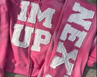 Unisex Tracksuit Set 2 Piece Distressed Rhinstoned Hoodie Long Sleeve Pants Jogging Suit