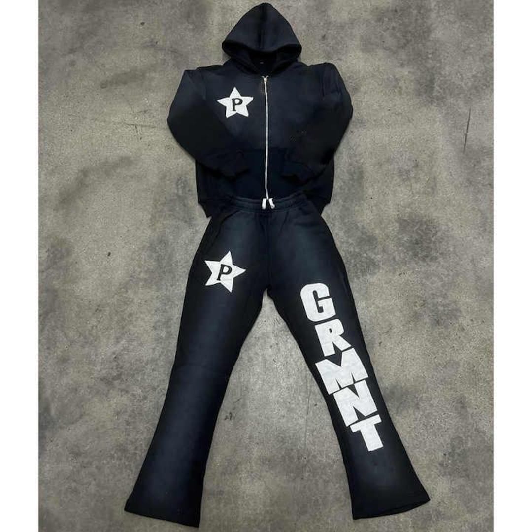 men-s-distressed-tracksuit-set-zip-up-hoodie-and-joggers-etsy