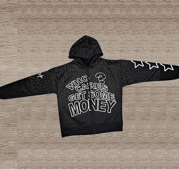 Mens Rhinestone Graphic Hoodie: Zip up Streetwear Jacket - Etsy