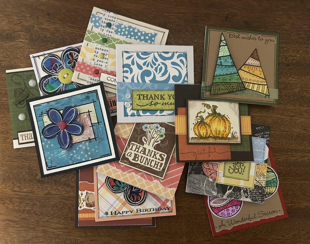 Handmade Notes Handmade Mini Art Note Cards: Original Designs, Variety Theme (set of ...