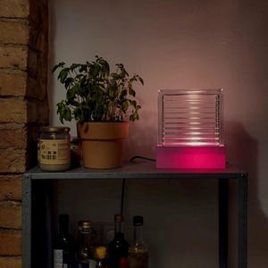 Design Glasblocklampe Glasbaustein Tischlampe Brick Bauhaus Dopamine Decor 3D Print Bild 3