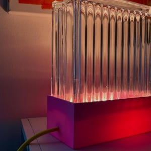 Design Glasblocklampe Glasbaustein Tischlampe Brick Bauhaus Dopamine Decor 3D Print Bild 1