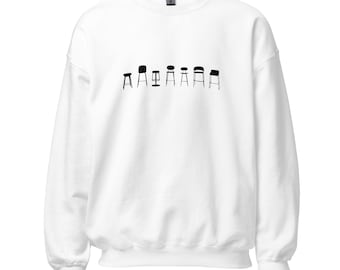 BTS-Inspired Crewneck featuring Minimalist Chairs