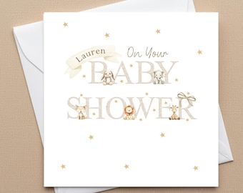 Personalised baby shower card/mum to be card/pregnancy card