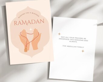Personalized Ramadan Eid Greeting Cards: Islamic Blessings
