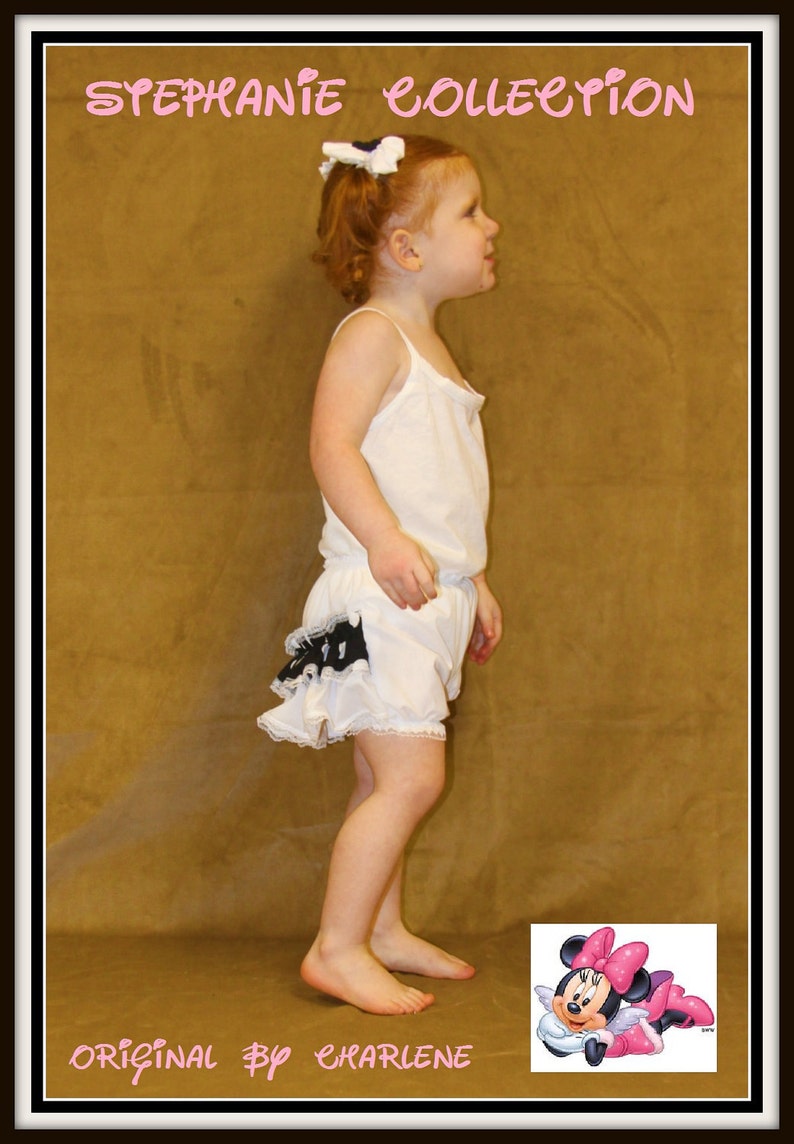 Stephanie Collection Boutique Mickey or Minnie Black and White Double Ruffle Panty or Diaper Cover