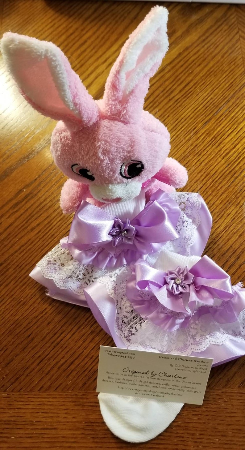 Boutique Custom Made OOAK Lavender Fancy Feet Satin and Lace Ruffle Socks