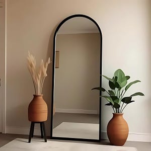 Full Length Arched Mirror – Tall Full Body Floor & Wall Mirror, Modern Full Size Standing Mirror for Bedroom and Living Room Decor