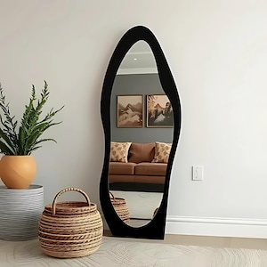 Unique Full-Length Wavy Mirror – Abstract Asymmetrical Decorative Body Mirror for Luxury Bathroom, Living Room Modern Home Decor Mirror
