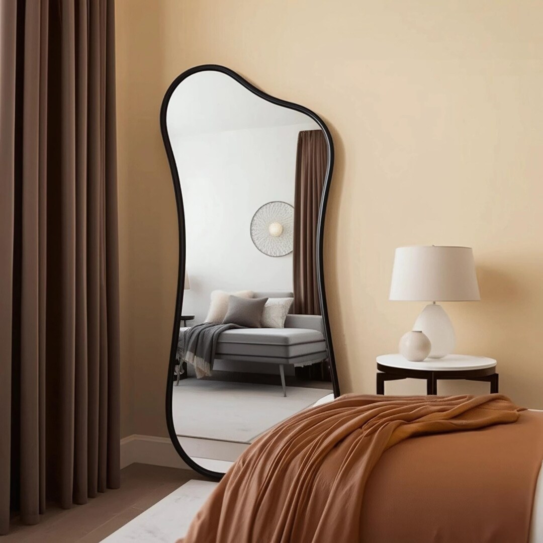 Irregular Curvy Wall Mirror, Wavy Full-length Mirror for Bedroom or ...