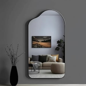 Modern Full Length Floor Mirror, Large Standing Mirror for Bedroom or Living Room, Tall Full Size Wall Mirror, Decorative Home Accent