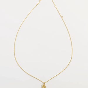 Puede incluir: Un collar de cadena dorada con un peque&ntilde;o colgante de ala dorada.