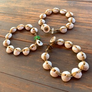 Comfortable flat laced puka shell bracelet with seaglass locking clasp image 5