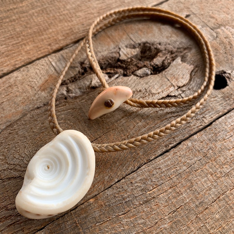 Waxing Gibbous Hina Moon Spiral Puka Cone Shell Necklace Etsy