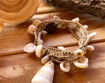 Hawaiian puka shell wrap necklace or bracelet