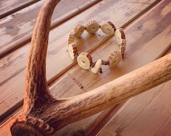 Axis deer antler shed laced bracelet size 7 1/4