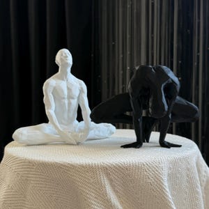 Yoga Poses Statue Sculpture Set for Beginners – Hatha Man  Woman Figurines, Mindfulness Decor, Meditation Gift, Vinyasa & Restorative Pose