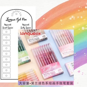 LANGUO Gel Pens Kleurenkaarten (Alle Pakketten) voor Mystery Coloring (Blanco Digitaal Formaat) NIEUWE PAKKETTEN
