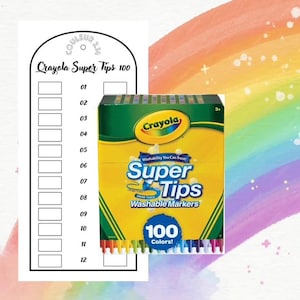 CRAYOLA SUPER TIPS 100 watergedragen stiften voor mysterieuze kleuringen (blanco digitaal formaat)