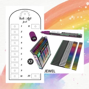Tooli Art Pack Jewel Acryl Marker Kleurenkaart voor Mystery Coloring (Blanco Digitaal Formaat)