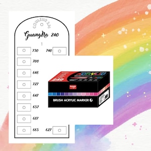 GuangNa 240 Acrylmarker-Farbkarte für Mystery Coloring (leeres digitales Format)