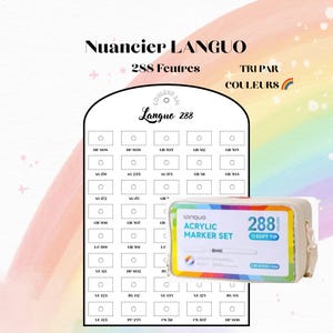 LANGUO 288 Acrylic Marker Color Swatches for Mystery Coloring, Sorted BY COLORS, Printable - A5 Format - Marker Swatch Printable