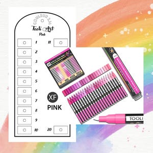 Tooli Art Pack Roze Acryl Marker Kleurenkaart voor Mystery Coloring (Blanco Digitaal Formaat)