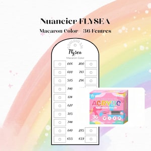 Nuancier feutres acryliques FLYSEA MACARON 36 pour coloriage mystère à imprimer - Marker Swatch Printable