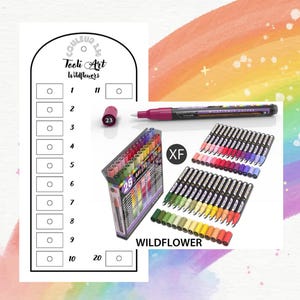 Tooli Art Pack Wildflower Acryl Markers Mystery Kleurkaart (Blanco Digitaal Formaat)