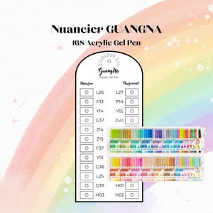 GUANGNA 168 Penna gel acrilica - Campioni di colore per colorazione misteriosa stampabile - Penna gel acrilica stampabile
