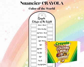 CRAYOLA Farben der Welt Wassermarker-Farbmuster zum Ausdrucken – Farbmuster zum Ausmalen von Überraschungsmotiven