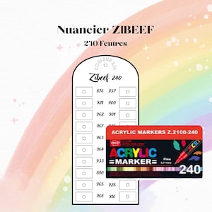 Muestra de color de marcadores acrílicos ZIBEEF 240 para colorear sorpresa imprimible - Muestra de color de marcadores imprimible