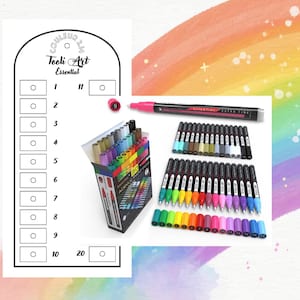 Tooli Art Pack Essentiële Acryl Marker Kleurenkaart voor Mystery Coloring (Blanco Digitaal Formaat)