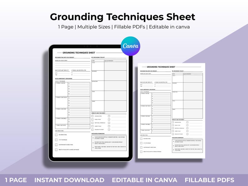 How To Create A Grounded Routine Worksheet Grounding Techniques Sheet | Printable + Customizable Worksheet ...
