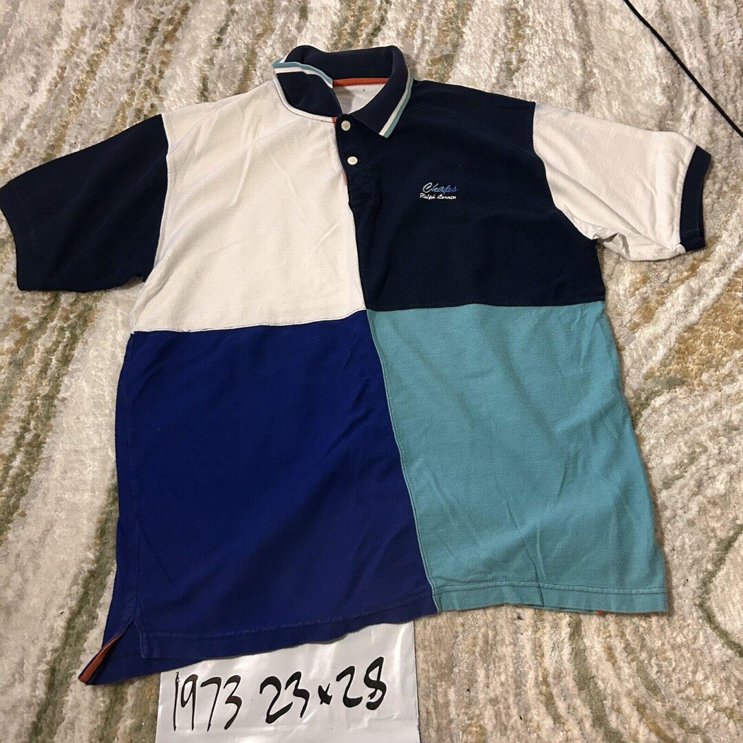 Ralph Lauren Chaps Long Sleeve Striped Polo Shirt, Men's XL cotton gray type Vintage Second Hand main image 1