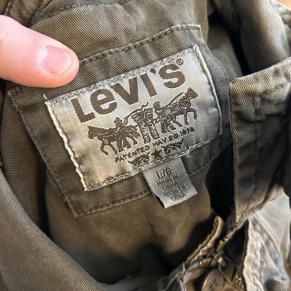 Levi’s Jacket Double Breasted Zip Up Cargo Olive … - image 6