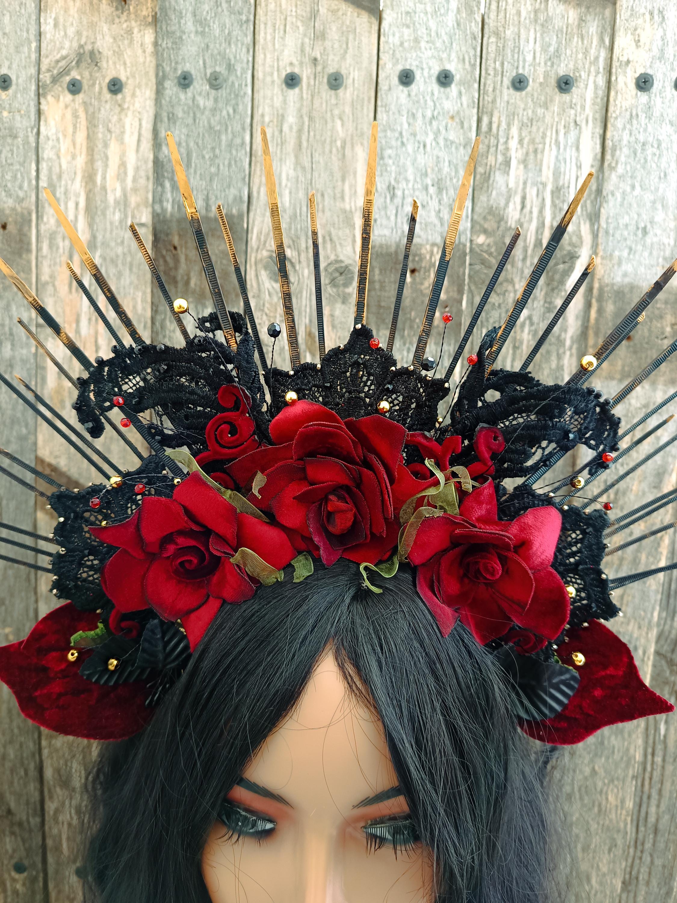 Spiked Headband Red - Etsy display picture 3