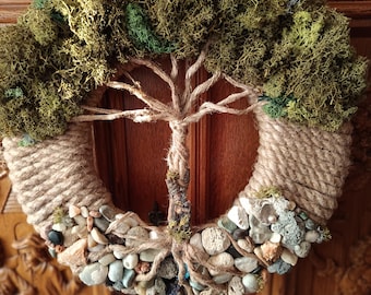 Levensboom krans voordeur krans indoor decor alle seizoenen krans levensboom decor deurhangers deurhanger rustieke land krans